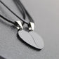 Titanium steel heart-shaped couple necklace a pair of engraved