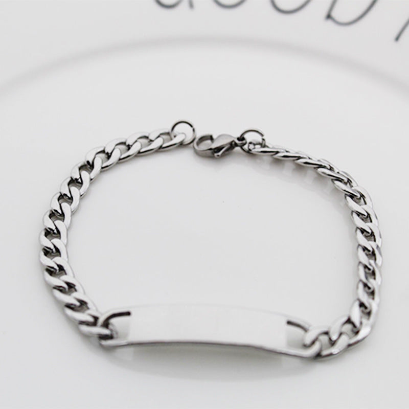 Holiday gift engraved stainless steel bracelet