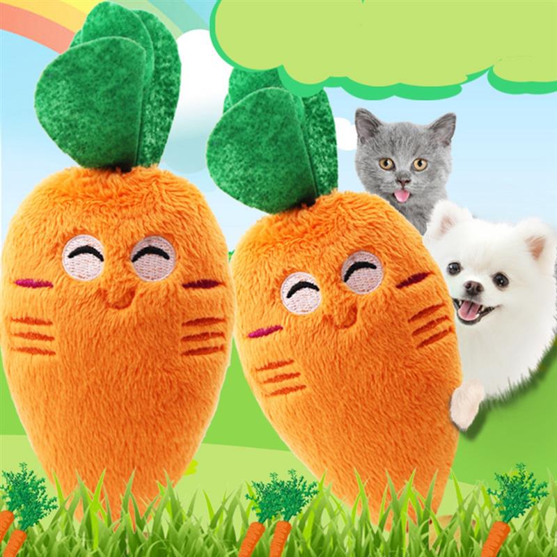 Funny vegetable carrot plush toy squeaky toy