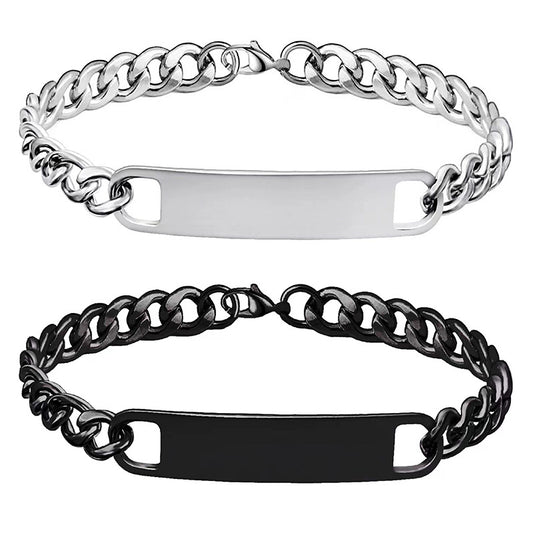 Holiday gift engraved stainless steel bracelet