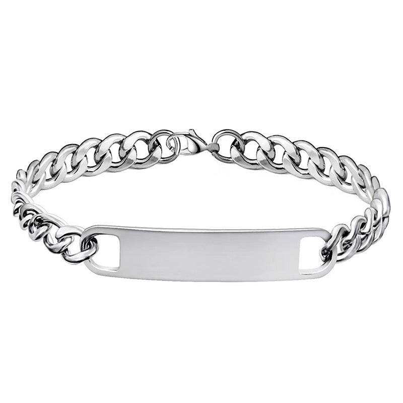 Holiday gift engraved stainless steel bracelet