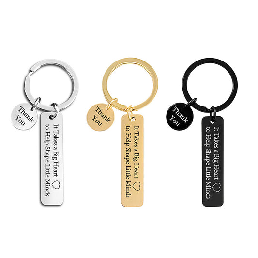 Engraved stainless steel keychain-graduation gift