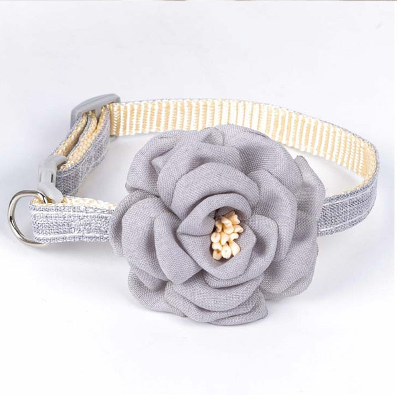 Simulation Camellia Flower Fancy Cat Collar