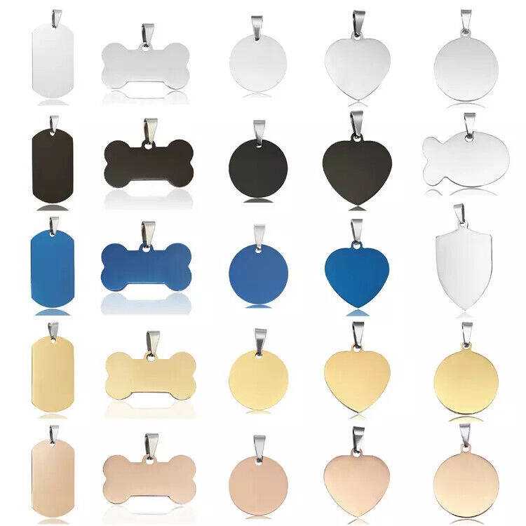 Stainless Steel Deep Engraved Bone Pet Tags