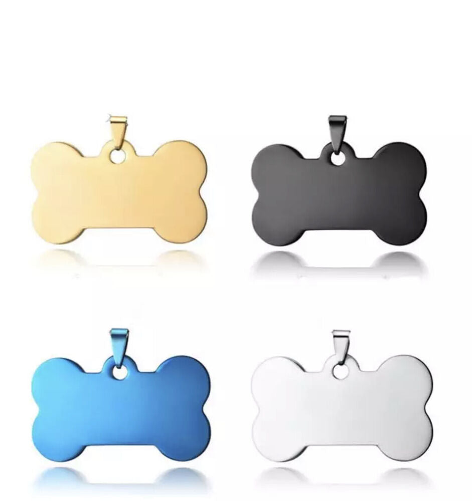 Stainless Steel Deep Engraved Bone Pet Tags