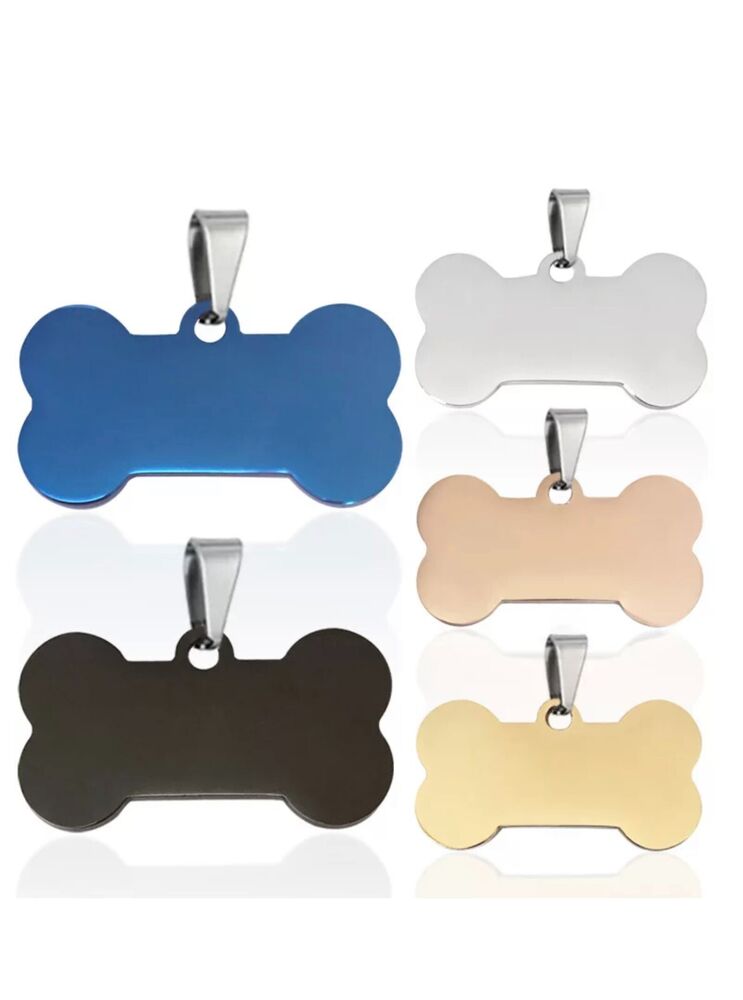 Stainless Steel Deep Engraved Bone Pet Tags